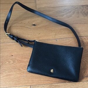 Lauren by Ralph Lauren Black Leather Belt Bag